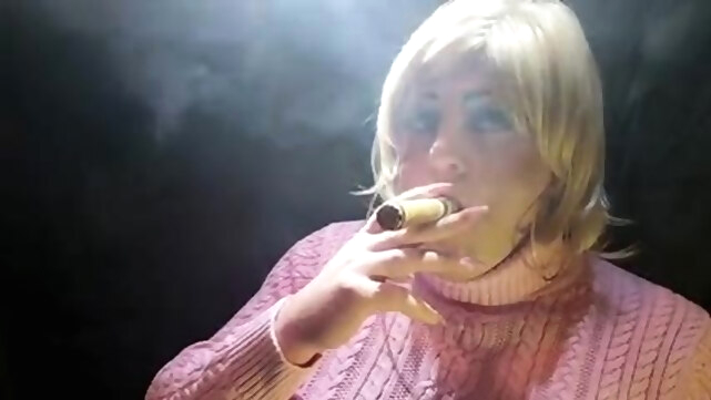 Tgirl Virginia smoking a big cigar shemale joi video